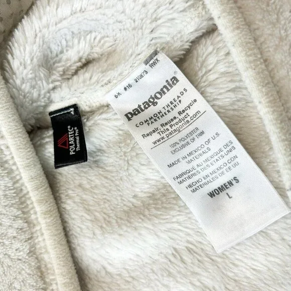 Patagonia Re-Tool Snap-T Fleece Pullover Cream Raw Linen Size L - Picture 8 of 10